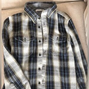 Outerknown Blanket Shirt, Marine Felize Plaid, M